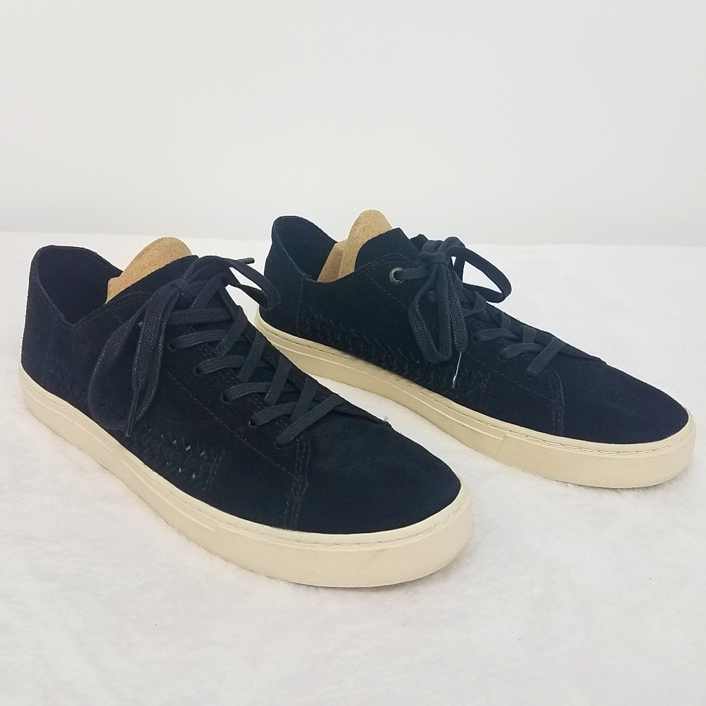 Toms Lenox Black Suede Sneakers Sz 9.5